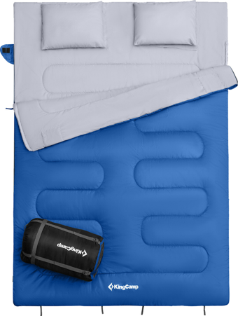 KingCamp Oxygen 250-D Çift Kişilik Yastıklı Uyku Tulumu Blue