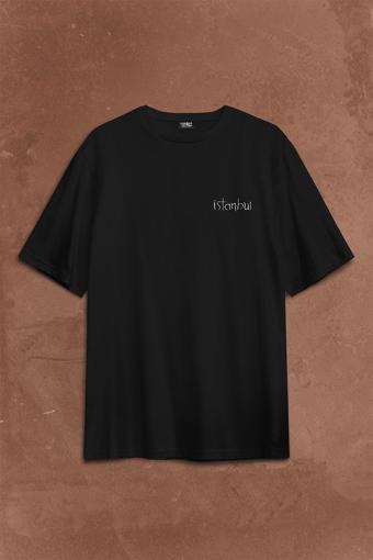 İstanbul Martı Galata Konstantinopolis Osmanlı Sırt Ön Baskılı Oversize Tişört Unisex T-Shirt