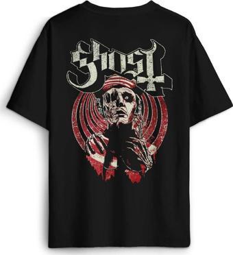 Ghost BC Tobias Forge Music Müzik Rock Gotik Sırt Ön Baskılı Oversize Tişört Unisex T-Shirt