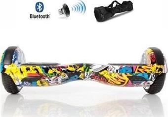 CityMate Elektrikli Kaykay Hoverboard Bluetooth Hoparlörlü 6.5 Inch Grafiti Desenli Çanta Hediye