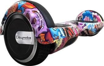 Citymate Elektrikli Kaykay Hoverboard 6.5 Inch Butterfly Grafity Desenli Akıllı - Çanta Hediyeli