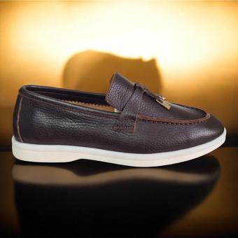 Lopy Hakiki Deri Maskülen Kadın Loafer Kahverengi 37