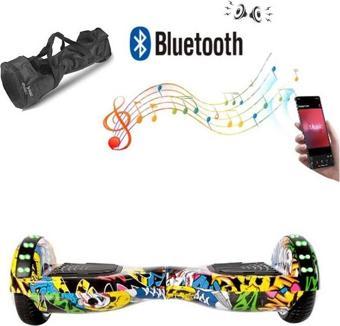 CityMate Elektrikli Kaykay Full Ledli Hoverboard Bluetooth Hoparlörlü 6.5 Inch Desenli Çanta Hediye