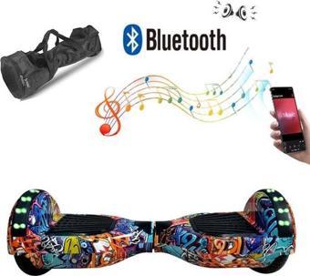 CityMate Elektrikli Kaykay Full Ledli Hoverboard Bluetooth Hoparlörlü 6.5 Inch Desenli Çanta Hediye