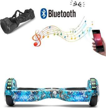 CityMate Elektrikli Kaykay Full Ledli Hoverboard Bluetooth Hoparlörlü 6.5 Inch Desenli Çanta Hediye