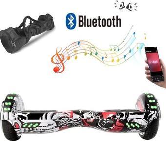 CityMate Elektrikli Kaykay Full Ledli Hoverboard Bluetooth Hoparlörlü 6.5 Inch Desenli Çanta Hediye
