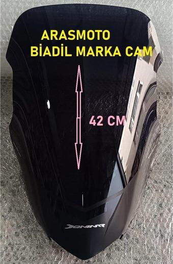 Aras Moto Bajaj Dominar 250 -400 Füme Ön Cam Siperlik ,Biadil Marka Tur Camı 42 Cm (2017-2024) 