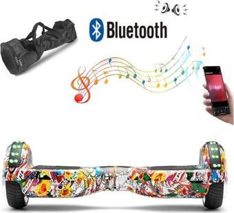 CityMate Elektrikli Kaykay Full Ledli Hoverboard Bluetooth Hoparlörlü 6.5 Inch Desenli Çanta Hediye