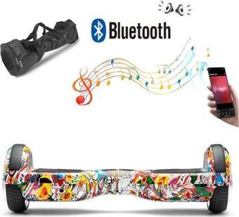 CityMate Elektrikli Kaykay Hoverboard Bluetooth Hoparlörlü 6.5 Inch Grafiti Desenli Çanta Hediye