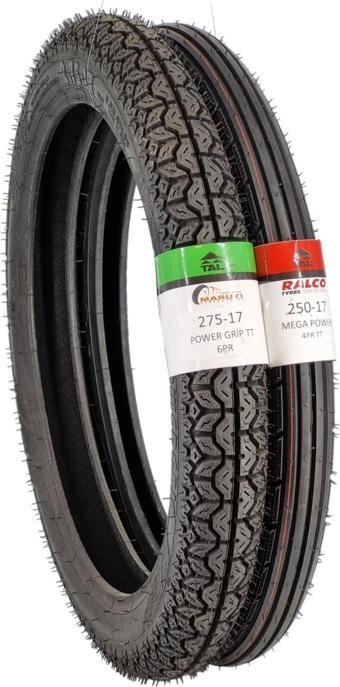 Maruti Tyres Cup Motor Lastik 275-17 Ve 250-17 Tt (Tubetype - İç Lastikli Tip) Takım Powergripmpp