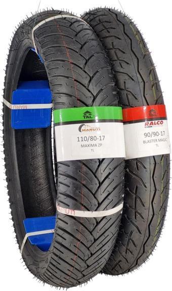 Maruti Tyres Motor Lastik 110/80-17 Ve 90/90-17 Tl (Tubeless - Dubleks) Takım Maximamagic