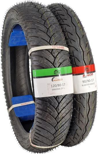 Maruti Tyres Motor Lastik 120/80-17 Ve 90/90-17 Tl (Tubeless - Dubleks) Takım Maximamagic1