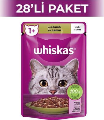 Whiskas Pouch Jöle İçinde Kuzulu Yetişkin Kedi Konservesi 85 gr 28 Adet
