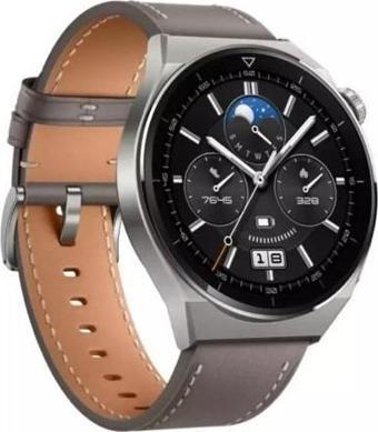 Huawei Watch Gt3 Pro 46  mm (Titanyum Kasa - Gri Deri Kayış)