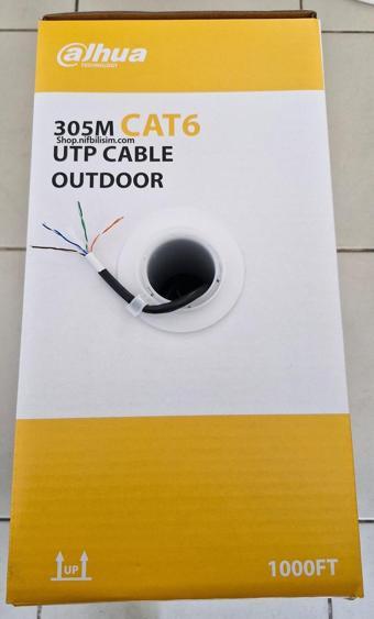 Dahua DH-PFM920-6UN 305 Metre Outdoor Dış Mekan UTP 23AWG CAT6 Oksijensiz bakır % 99,97 saflık Cat6 Kablo Siyah