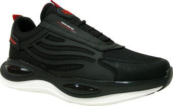 Wickers Siyah Kırmızı Bağcıklı Sneaker Spor Ayakkabı