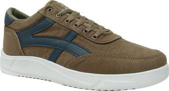 Dakırs Vizon Kahve Beyaz Bağcıklı Keten Sneaker Spor Ayakkabı