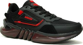 Wickers Siyah Kırmızı Bağcıklı Sneaker Spor Ayakkabı