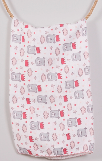 Kırmızı Bear 80*80 Müslin Bebek Battaniyesi