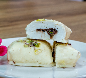 Lokum, Beyaz Çikolata Kaplamalı, Kakaolu Çikolata Dolgulu Lokum. Çikolata, Turkish Delight 500gr