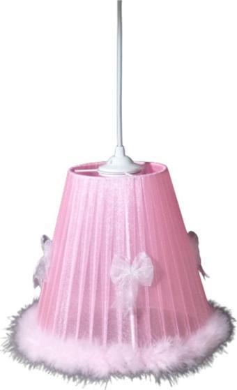 Tekay Aydınlatma Kız Çocuk Odası Fiyonklu Peluş Tüylü Pembe Avize