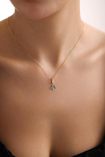 Mineli Roundy Mix Balık Kilitli Charm Kolye Ucu