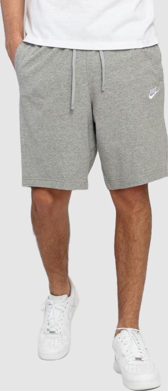 Nike Sportswear Club Jersey Cotton Shorts Unisex Pamuklu ince Yazlık Şort Gri Melanj