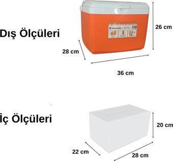 Freeze Peak Sunset Glide 14 QT Soğutucu Buzluk 13 Litre TURUNCU