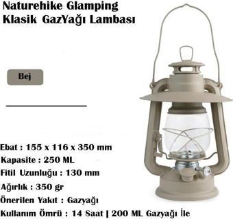 Naturehike Glamping Klasik GazYağı Lambası Bej