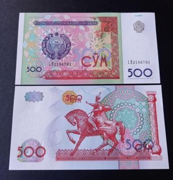 Escoines Koleksiyon 3996367e08f2f54777 1999 Özbekistan 500som ÇİL eski yabancı kağıt para
