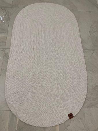 Yağlıoğlu Tekstil Petek Hasır Jut Ekru Örgü Halı & Kilim