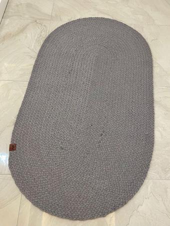 Yağlıoğlu Tekstil Petek Hasır Açık Gri Örgü Halı & Kilim