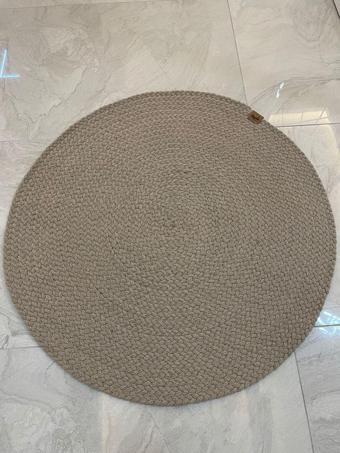 Yağlıoğlu Tekstil Petek Hasır Jut Bej Örgü Halı & Kilim