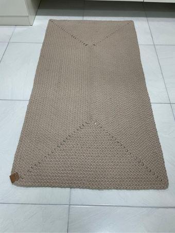 Yağlıoğlu Tekstil Petek Hasır Jut Bej Örgü Halı & Kilim
