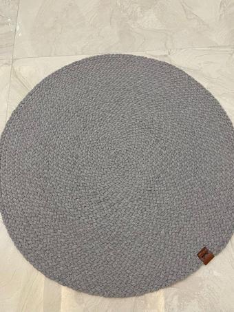 Yağlıoğlu Tekstil Petek Hasır Jut Açık Gri Örgü Halı & Kilim