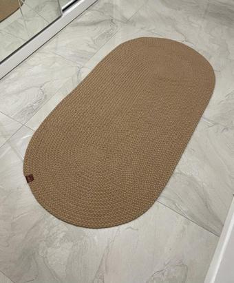Yağlıoğlu Tekstil Petek Hasır Jut Rengi Örgü Halı & Kilim