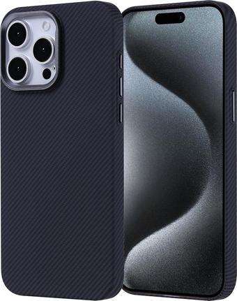 iPhone 15 Pro Max Kılıf Magsafe Şarj Özellikli Karbon Fiber Görünümlü Nekst Kılıf