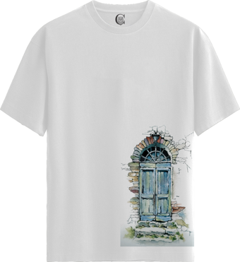 Stone Door - %100 Pamuklu Erkek Beyaz Tişört - Premium Quality
