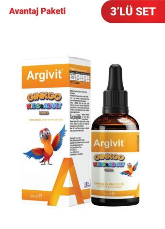Argivit Ginkgo Kids & Adult Damla 3'lü Paket 30 ml (Ginkgo Biloba) 