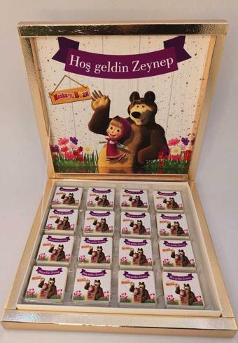 Madlen Isme Özel Hoşgeldin Kız Bebek Çikolatası Doğum-Yaş Günü, 32 Adet
