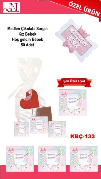 Flurose Madlen Çikolata Sargılı Kız Bebek Hoş Geldin Bebek 50 Adet