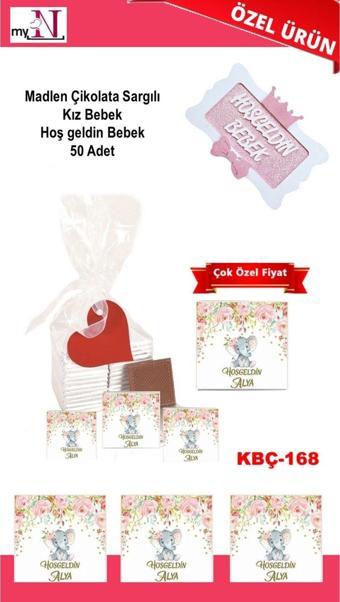 Flurose Madlen Çikolata Sargılı Kız Bebek Hoş Geldin Bebek 50 Adet