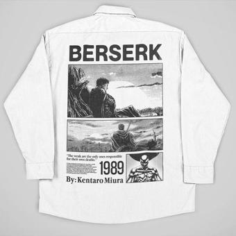 Berserk Anime Baskılı Unisex Cepli Gömlek