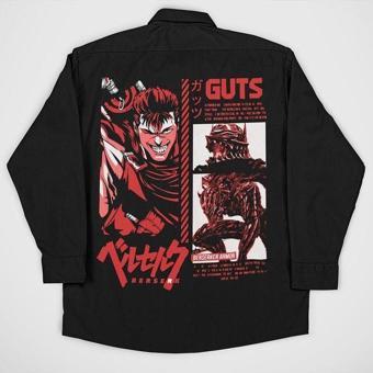 Berserk Guts Baskılı Unisex Anime Cepli Gömlek