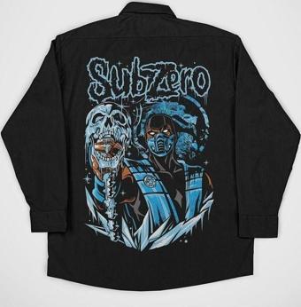 Subzero Baskılı Unisex Tasarım Anime Cepli Gömlek