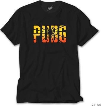 Lunas Glow Pubg Logo Cracked Siyah Tişört