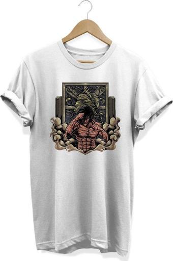 Remonz Atack On Titans Anime Eren Jaegar Baskılı Pamuklu T-Shirt