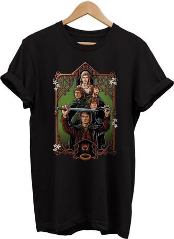 Remonz Yüzüklerin Efendisi Baskılı %100 Pamuk Basic T-Shirt Normal Beden Tişört