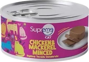 Supreme Cat Kıyılmış Tavuklu ve Uskumrulu Yetişkin Konserve Kedi Maması 85 Gr