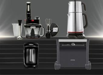 Homend Premium 4'lü Elektrikli Çeyiz Seti Tost, Kahve, Çay Makinesi ve Blender Seti Siyah